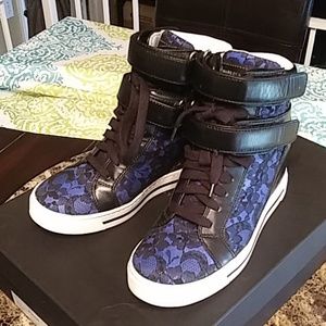 Marc Jacobs Blue Black Wedge Sneakers
